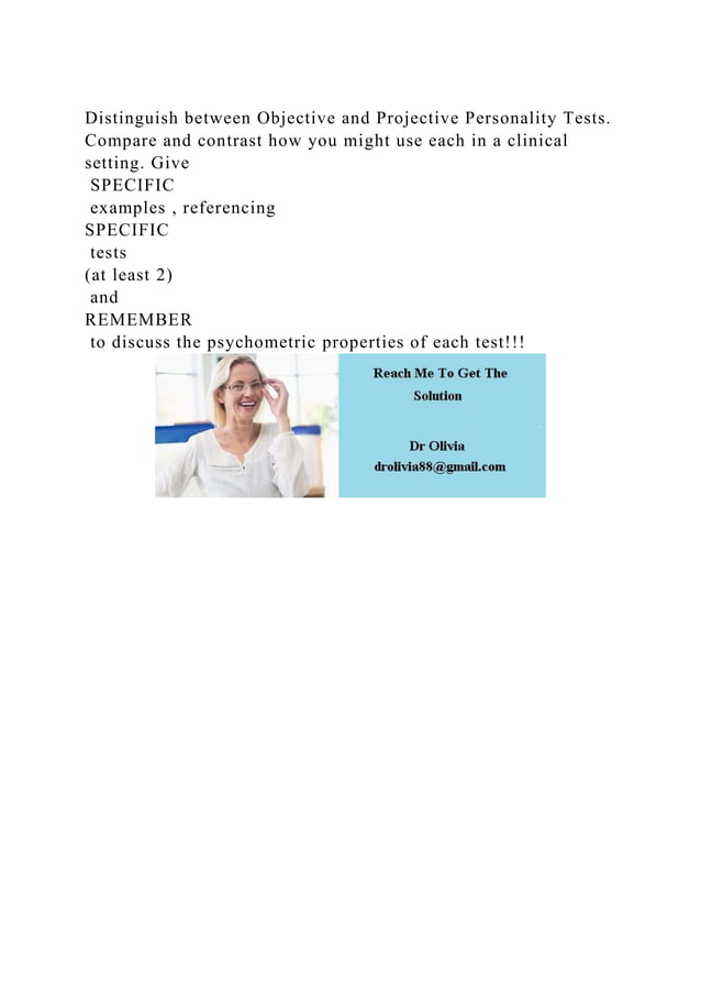 Objective And Projective Personality Tests