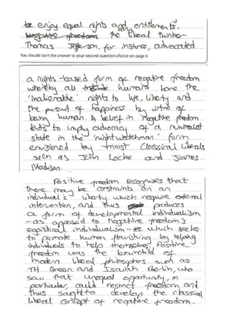 Distinguish between positive and negative freedom 15