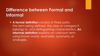 Distinguishing Formal from Informal Definitions of Words 10.pptx