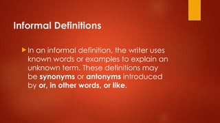 Distinguishing Formal from Informal Definitions of Words 10.pptx