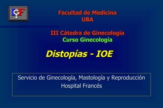 Distopías - IOE ,[object Object],[object Object],Facultad de Medicina UBA III Cátedra de Ginecología Curso Ginecología 