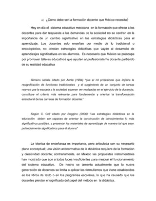 LA FORMACIÓN DOCENTE