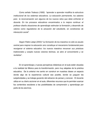 LA FORMACIÓN DOCENTE