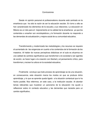 LA FORMACIÓN DOCENTE