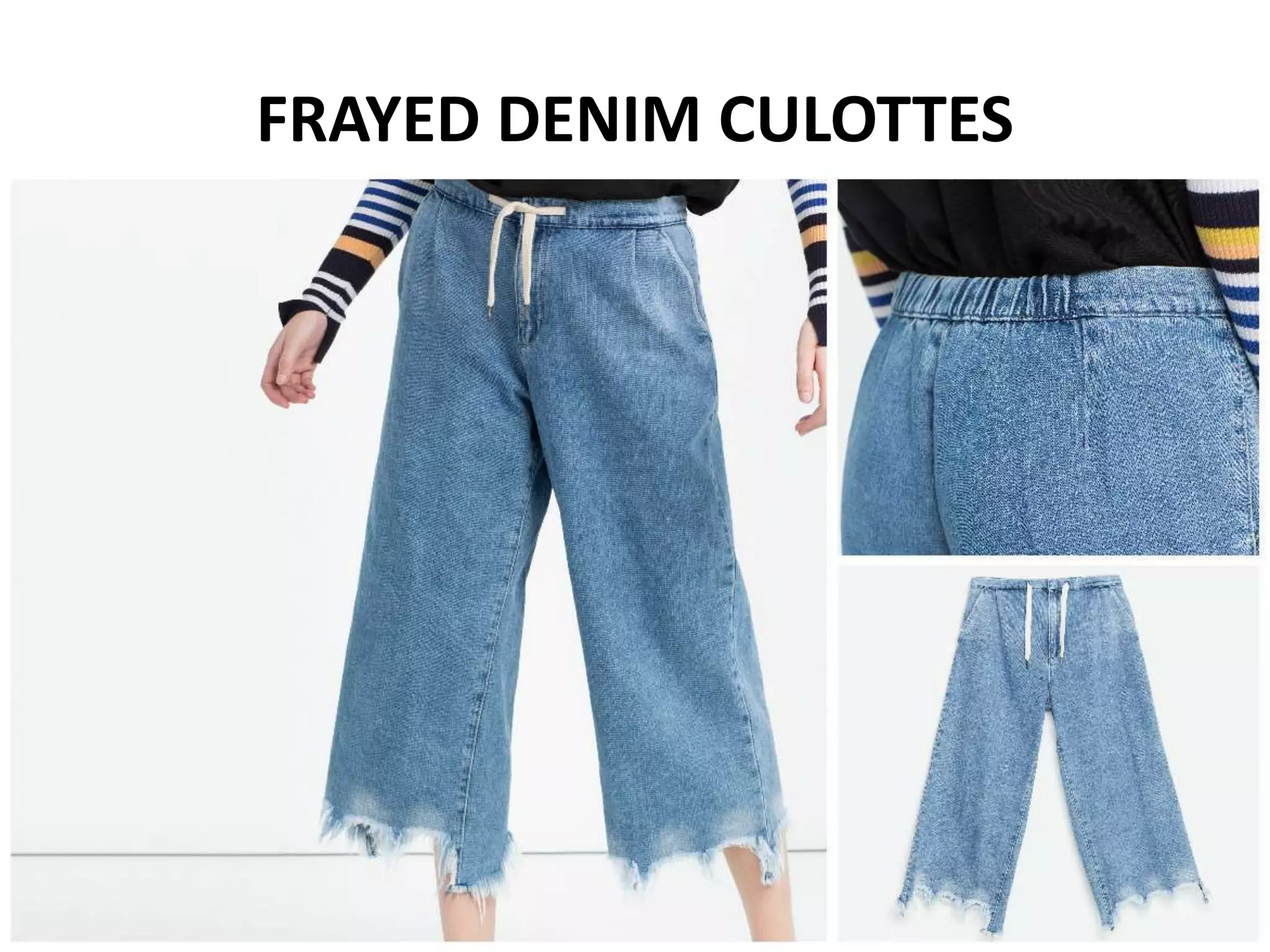 FRAYED DENIM CULOTTES