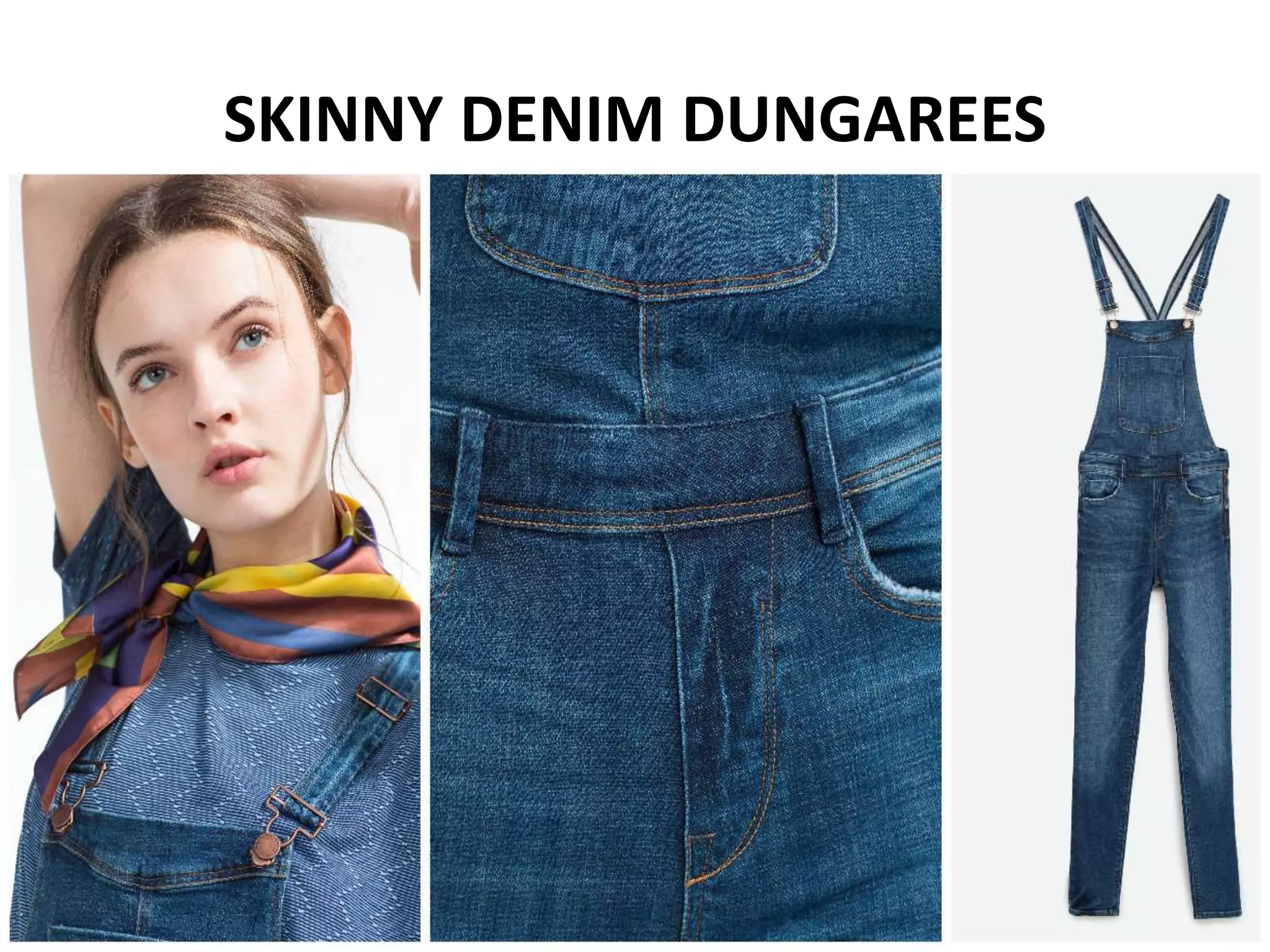 SKINNY DENIM DUNGAREES