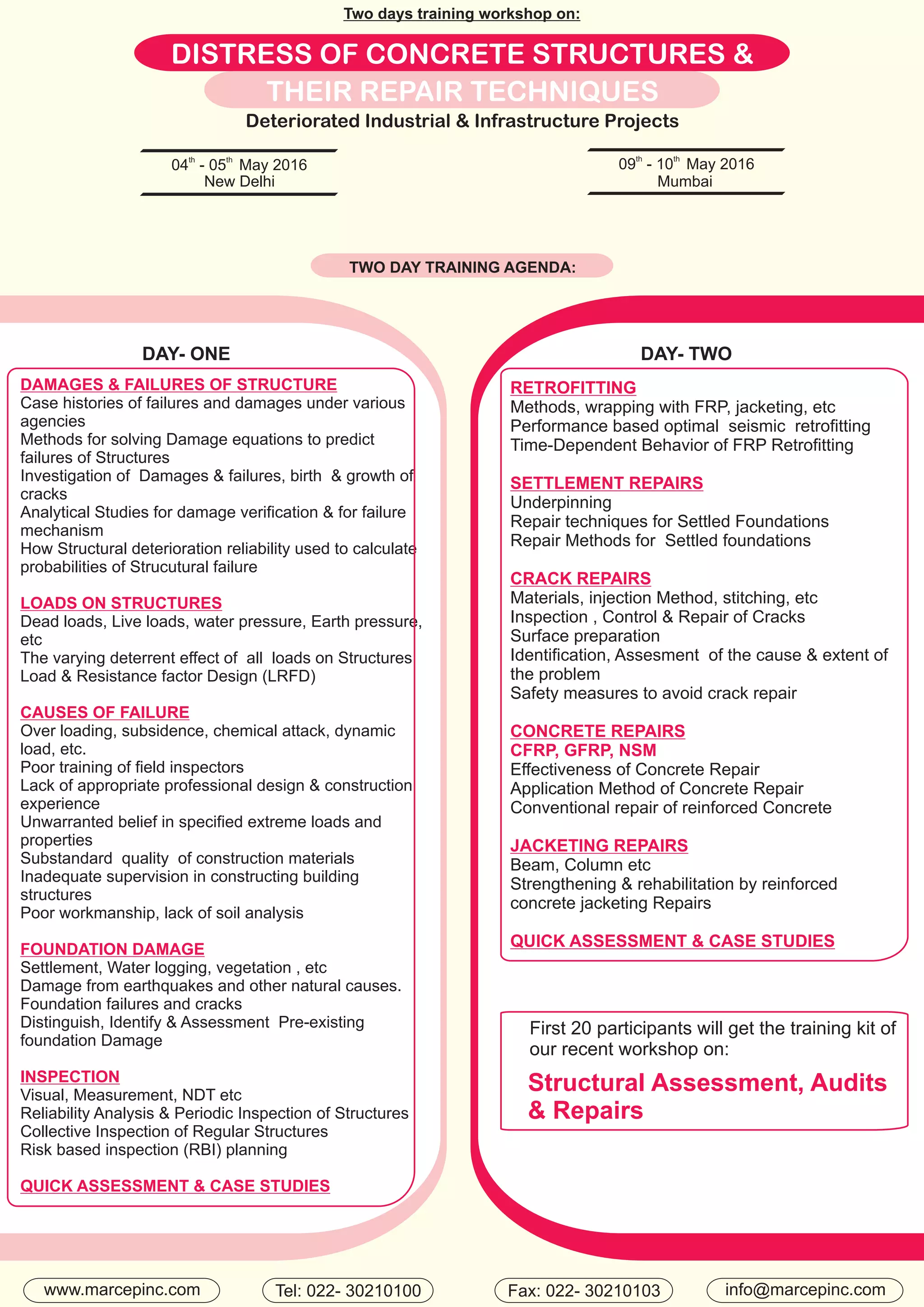 Training on Distress of concrete structures & their repair techniques | PDF