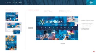 25
F U L L C O L O R G R I D
prominent logo
with offset subhead
Core Blue stripe when
reversing out content
icontreatment
withoutcircles
70% of background area uses
blue duotone overlay treatment
icon overlay
• asymmetricalimageplacement
• colorful images from different	
categories based on usage
transparent Forward Blue overlays
A P P L I C AT I O N S C O M M O N E L E M E N T S
Email Marketing Best Practices Guide
360THINK
Support local agents by providing one simple distributed
marketing automation platform that allows users to create, customize,
distribute and measure multi-channel marketing campaigns.
 