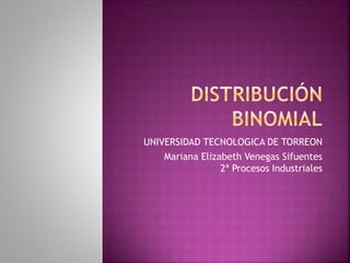 UNIVERSIDAD TECNOLOGICA DE TORREON
Mariana Elizabeth Venegas Sifuentes
2ª Procesos Industriales

 