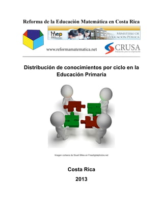 Distribución de conocimientos por ciclo en la
Educación Primaria
	
  	
  
Imagen cortesía de Stuart Miles en Freedigitalphotos.net
	
  
Costa Rica
2013
 