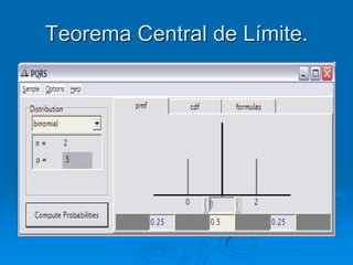 Teorema Central de Límite.
 