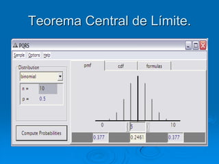 Teorema Central de Límite.
 