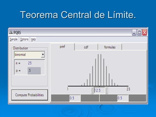 Teorema Central de Límite.
 
