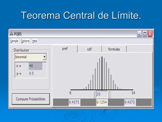 Teorema Central de Límite.
 