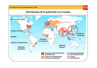 Distribución de la población en el mundo
 