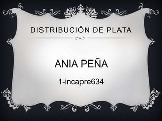 DISTRIBUCIÓN DE PLATA 
ANIA PEÑA 
1-incapre634 
 
