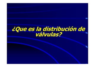 ¿Que es la distribución de
        válvulas?
 