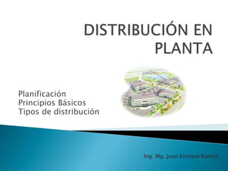 Planificación
Principios Básicos
Tipos de distribución




                        Ing. Mg. Juan Enrique Ramos
 