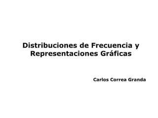 Distribuciones de Frecuencia y
  Representaciones Gráficas


                  Carlos Correa Granda
 