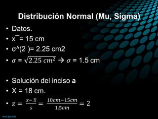 Distribución Normal (Mu, Sigma)
 