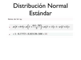 Distribución Normal
      Estándar
 
