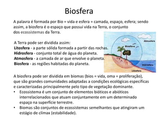 Distribuicao dos organismos na biosfera | PPTX