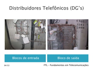 Blocos de entrada
04:53

Bloco de saída
FTL – Fundamentos em Telecomunicações

 