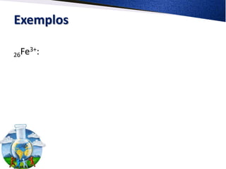 Exemplos

26Fe3+:
 