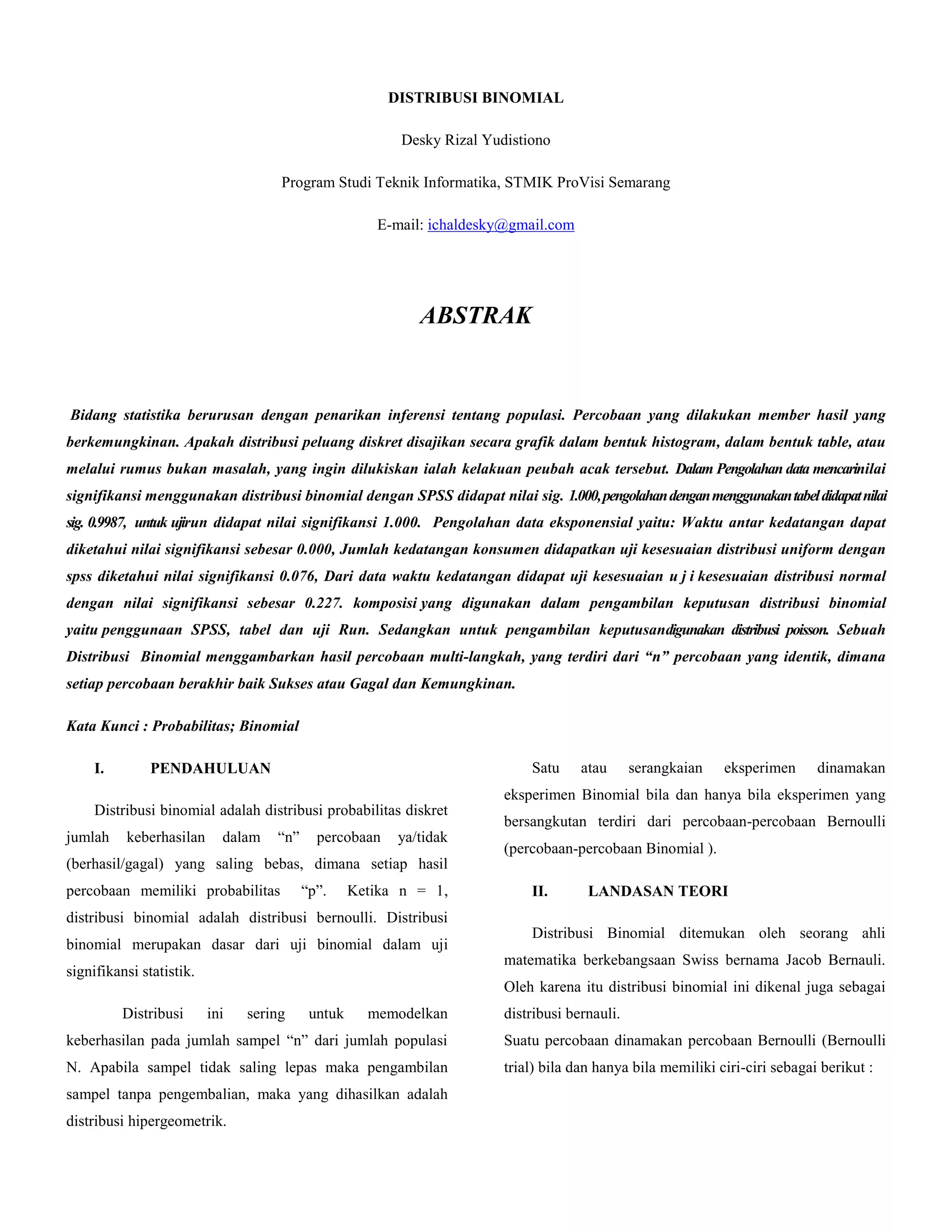 Distribusi binomial | PDF