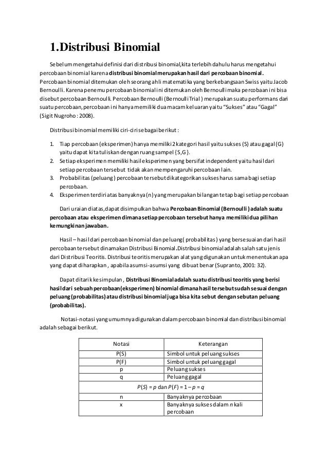 Contoh Makalah Distribusi Binomial Dengan Cara Dan