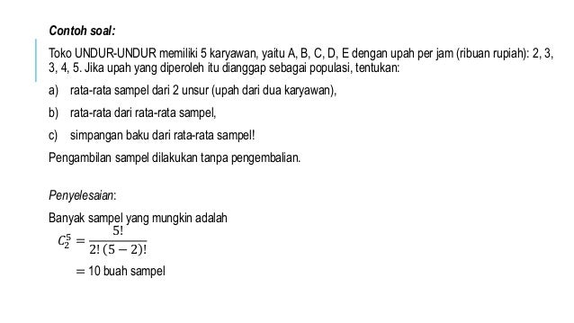 Contoh Soal Distribusi Sampling Dan Jawabannya Bagikan Contoh