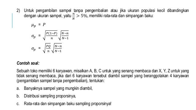 Contoh Soal Distribusi Sampling Rata Rata Dan Jawabannya Berbagai Contoh
