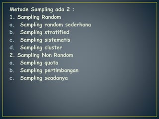 Makul Statistika yang berjudul distribusi sampling | PPTX