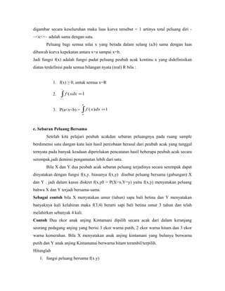 STATISTIK MATEMATIKA VARIABEL ATAU PEUBAH ACAK DUA VARIABEL | DOC