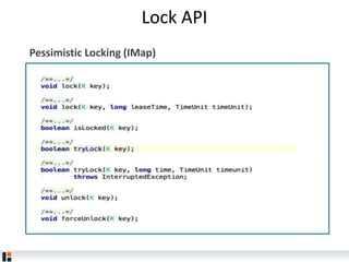 Lock API
Pessimistic Locking (IMap)
 