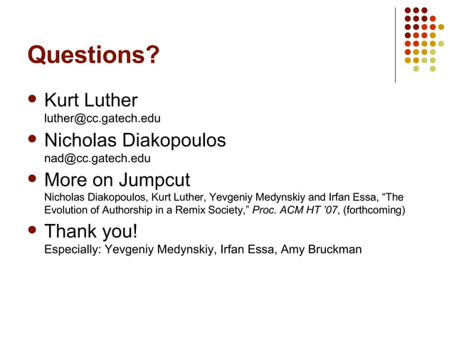 Distributed Creativity - Creativity & Cognition 2007 | PPT