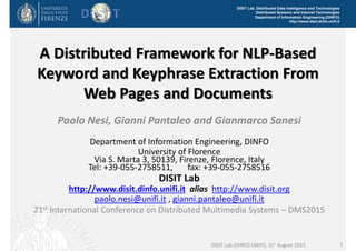NLP on Hadoop: A Distributed Framework for NLP-Based Keyword and ...