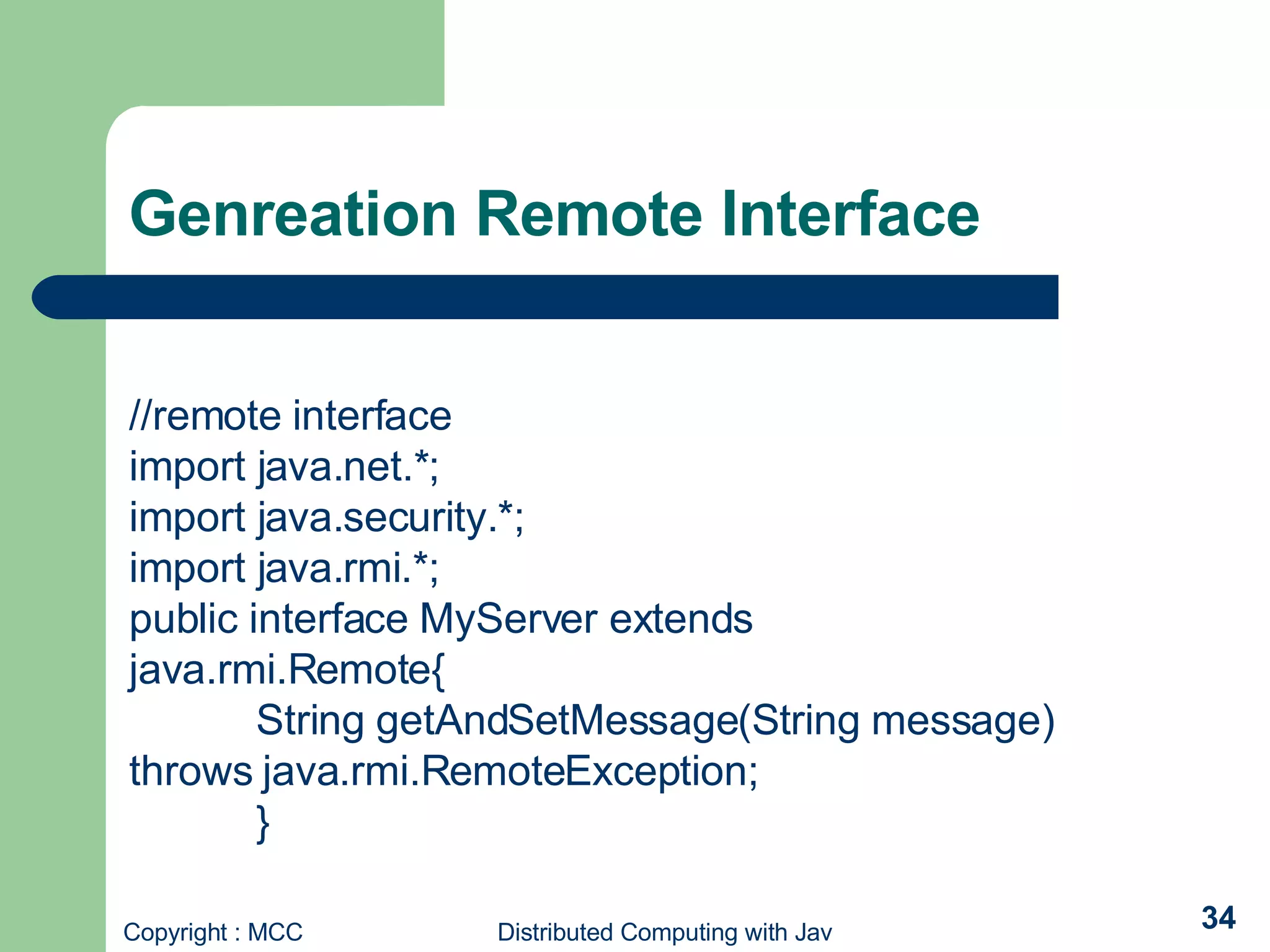 Distributed Programming using RMI | PPT