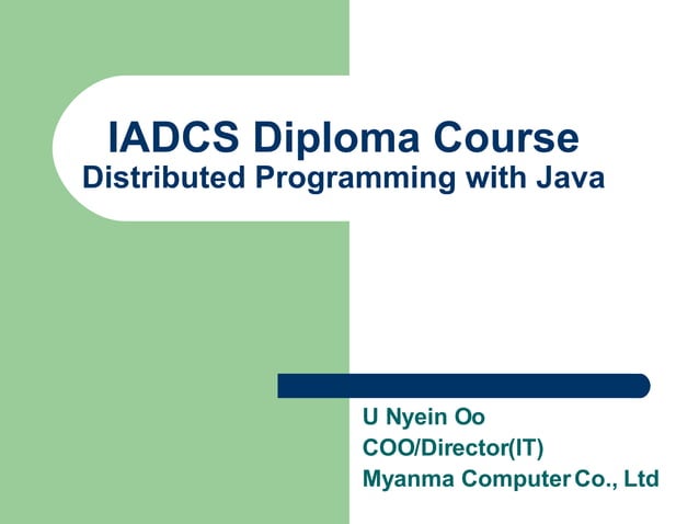 Distributed Programming using RMI | PPT