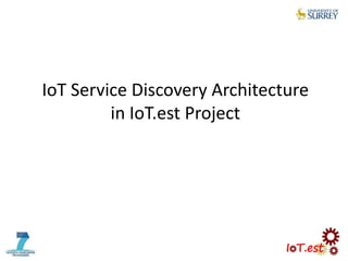 IoT Service Discovery Architecture
in IoT.est Project
 