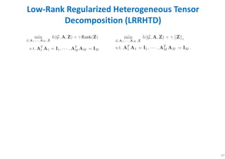 37
Low-Rank Regularized Heterogeneous Tensor
Decomposition (LRRHTD)
 
