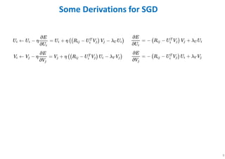 9
Some Derivations for SGD
 