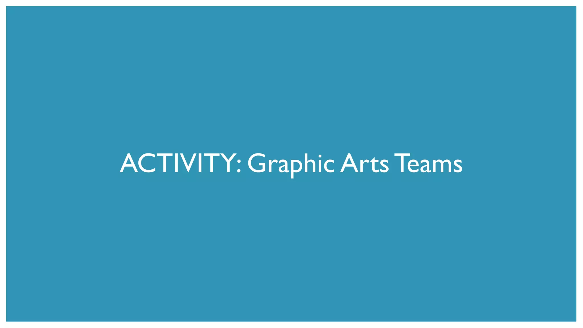 ACTIVITY: Graphic Arts Teams
 