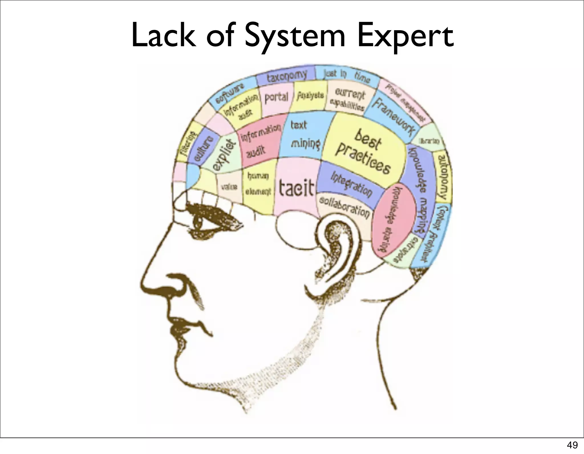 Lack of System Expert




                        49
 