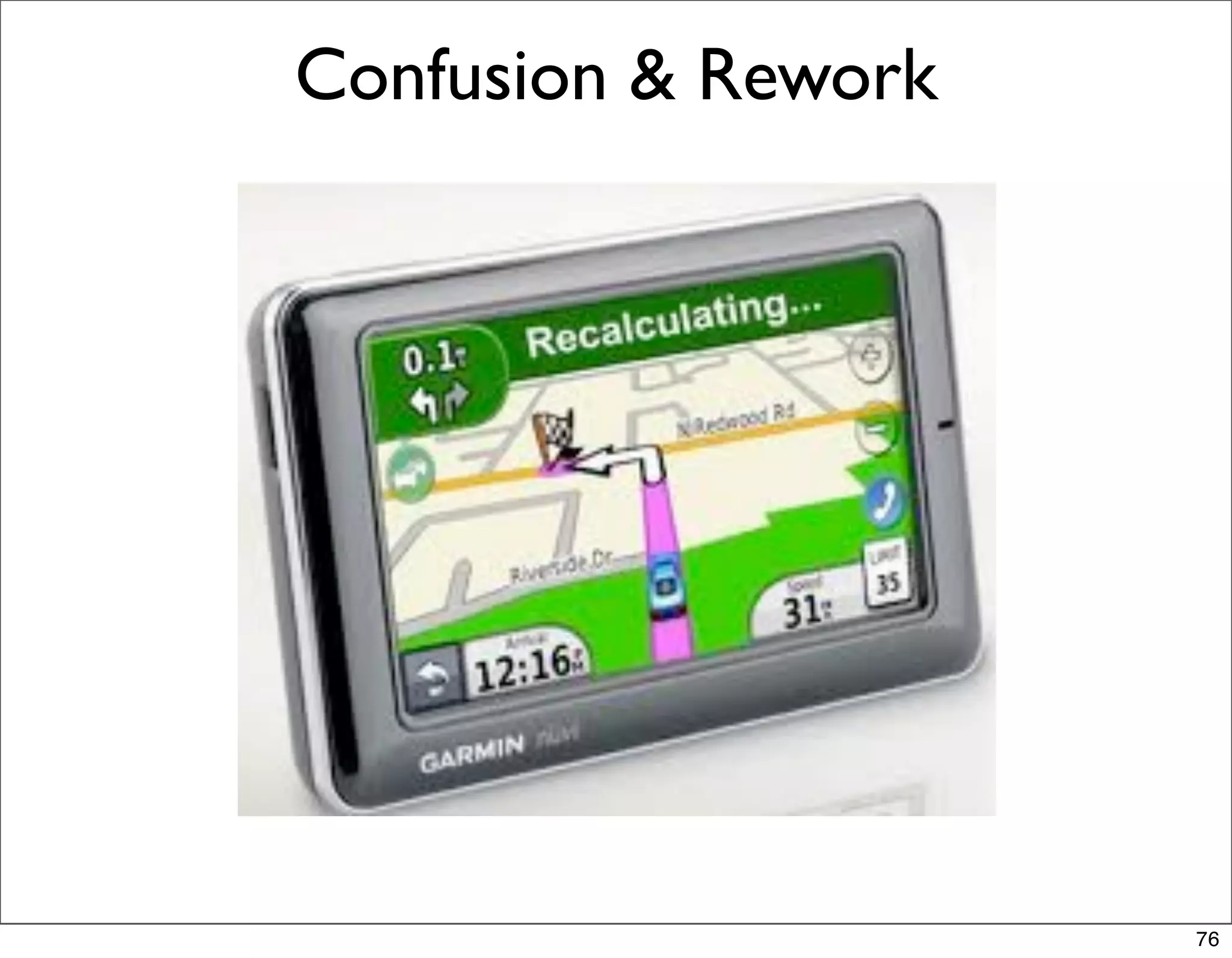Confusion & Rework




                     76
 