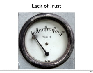 Lack of Trust




                54
 