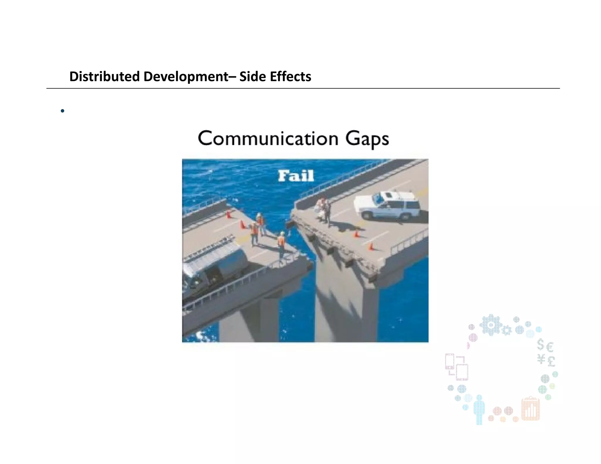 Distributed Development– Side Effects
•
 