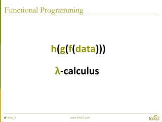 Functional Programming
h(g(f(data)))
λ-calculus
 