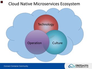 Cloud Native Microservices Ecosystem
Technology
CultureOperation
 