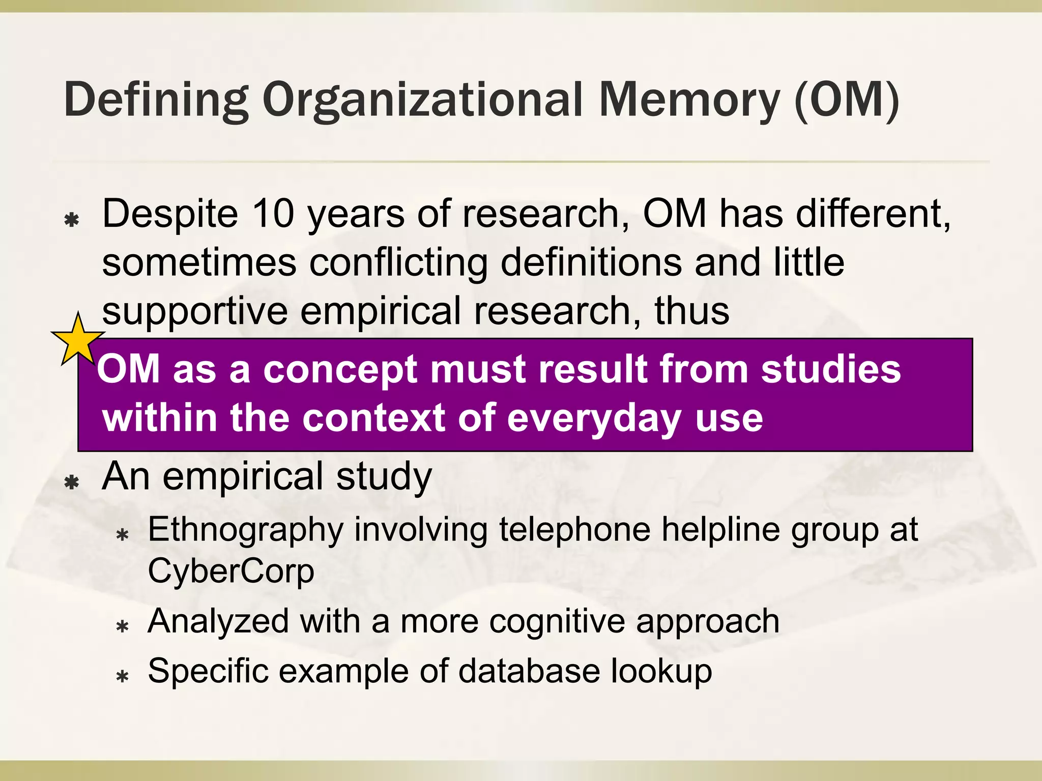 ContextMark AckermanAt time of publication, was an an associate professor in Information and Computer Science at the University of California, Irvine.Currently a professor of EE and CS and School of Information at the University of MichiganChristine HalversonSocial Computing researcher at IBMFormerly cognitive scientist in the CHI Center at SRI International, Menlo Park CAThe PaperAppeared in the Communications of the ACM in Jan. 2000ACM lists 15 citations